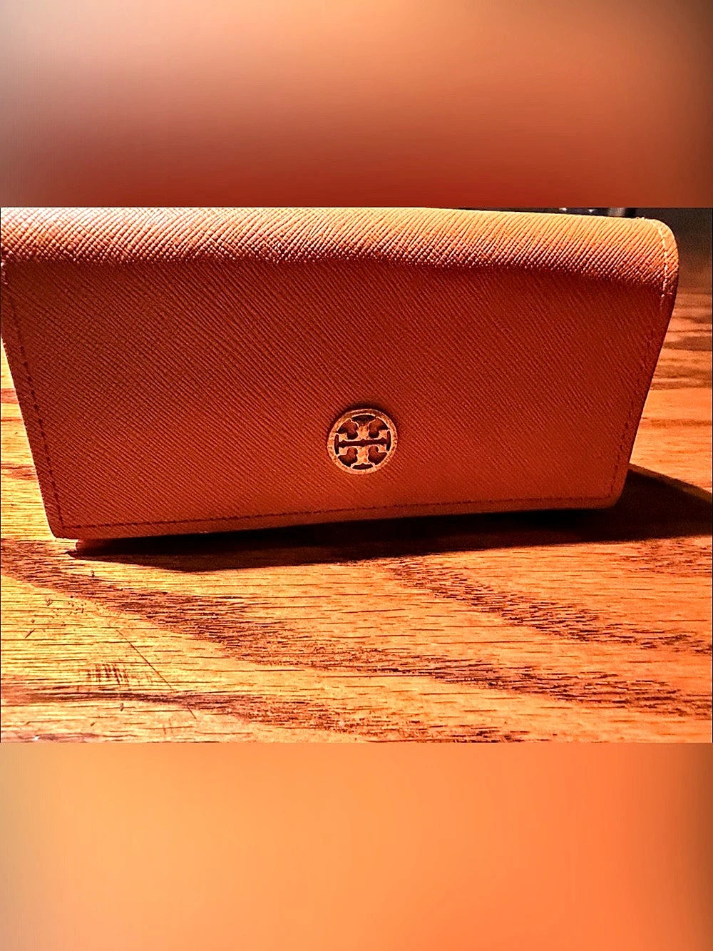 Tory Burch Saffiano Clutch in Orange